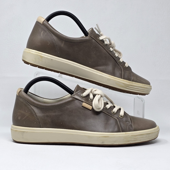 ECCO Soft 7 Women's Size US 9/9.5 EU 40 Brown Leather Sneakers Lace-Up Low Top - Picture 2 of 10